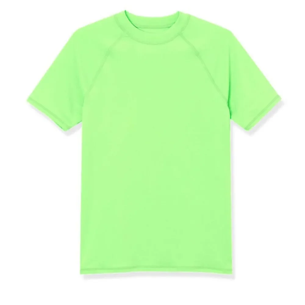 Lands' End Kids XL Neon Green Short Sleeve Rash Guard‎ UPF 50